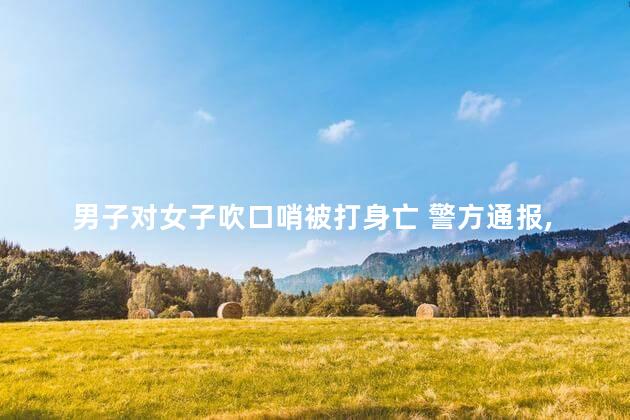 男子对女子吹口哨被打身亡 警方通报,酌情从轻处罚